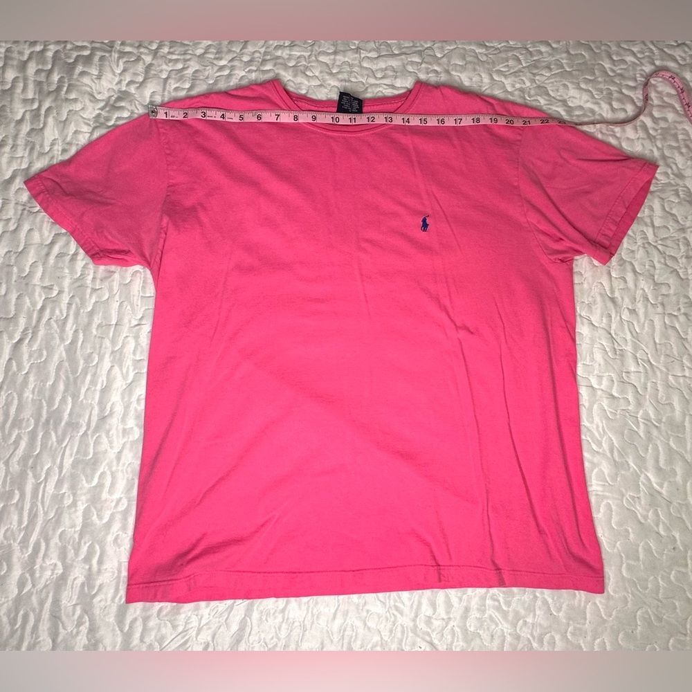 Ralph Lauren Polo T-Shirt Preppy Pink Classic Crewneck Iconic Pony Logo size L - Picture 2 of 8